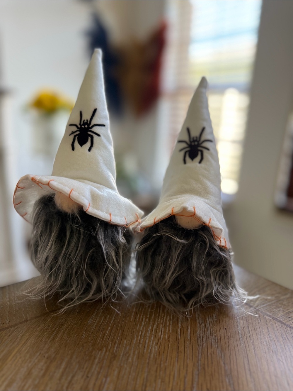 White Spider Witch Gnomes set of 2.  New
